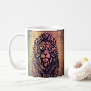 Mug Steampunk Couleur Gradient Lion Rustique