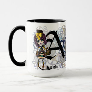 Mug Steampunk Girl Cosplay Fan Named Gift art par Leah