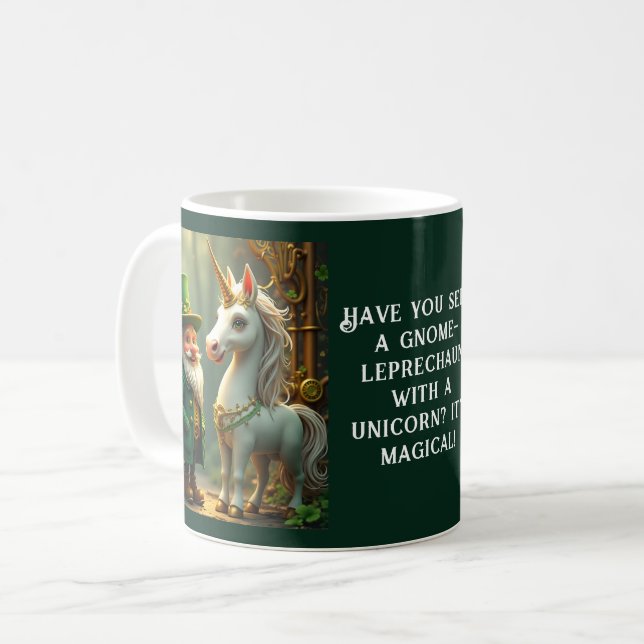Mug Steampunk Gnome-Leprechaun Unicorn Jour de la Sain (Devant gauche)