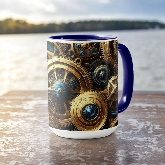 Mug Steampunk Horkwork Or et Turquoise (Créateur téléchargé)