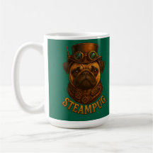 Steampunk Pug Retro vintage design "Steampug"