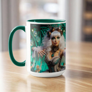 Mug Steampunk Victorian Futuristic Green Dancer