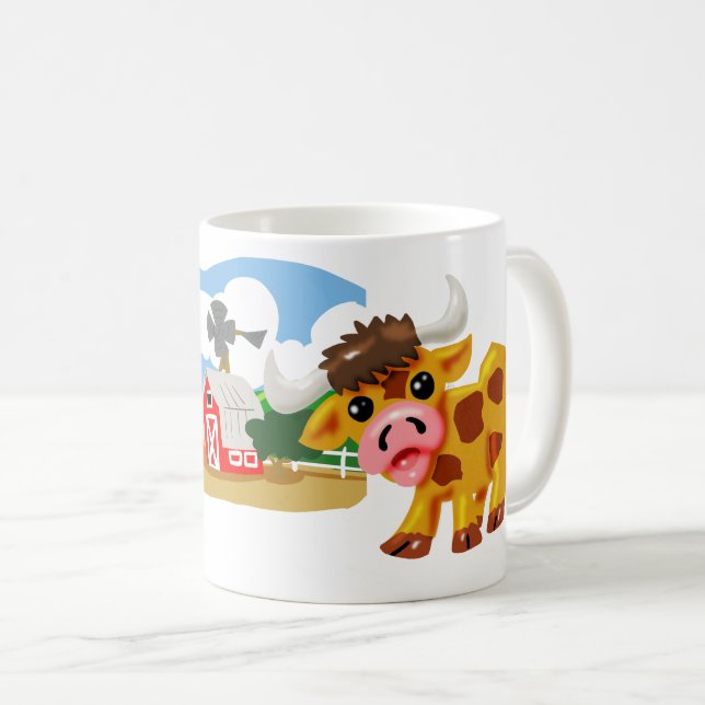 Mug Steer et Rooster à la ferme (Devant droit)