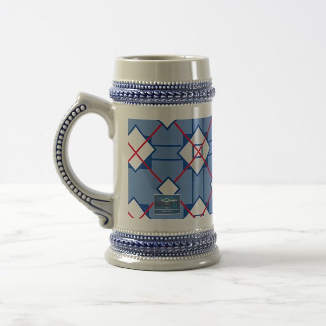 Mug Stein - Blue (Croix Rouge) RFPMDesigns ©️ 2023 (Gauche)