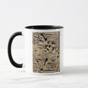 Mug Stela dépeignant un grand prêtre et une femme
