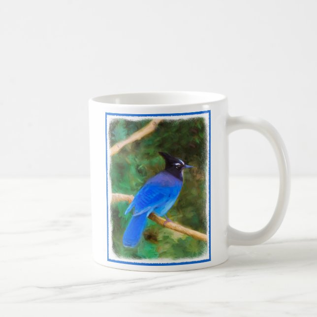 Mug Steller's Jay Painting - Art original pour oiseaux (Droite)