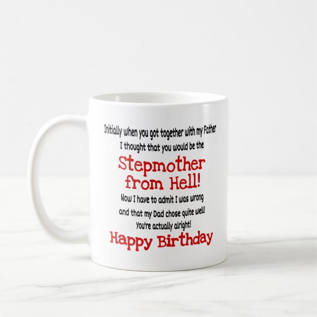 Mug  Stepmère De Hell Funny Anniversaire  (Gauche)