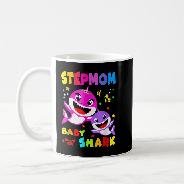 Mug StepMom Shark Stepmaman Shark Famille de requins F (Gauche)