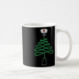 Mug Stethoscope Arbre de Noël Infirmière Scrub de Noël