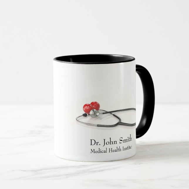 Mug Stéthoscope avec Cœur | Soins Médicaux & Santé (Devant droit)