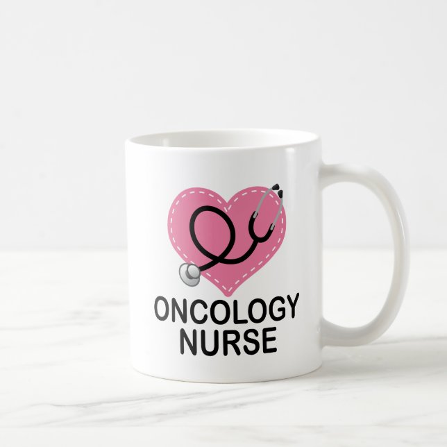 Mug Stéthoscope de coeur d'infirmière d'oncologie (Droite)