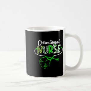 Mug Stéthoscope d'infirmière correctionnelle Shamrock
