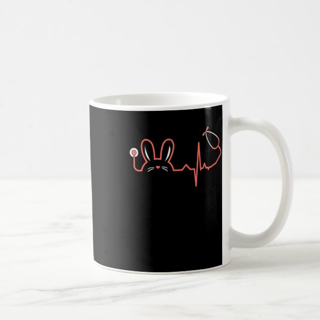 Mug Stethoscope lapin de Pâques Infirmière Docteur Rab (Droite)