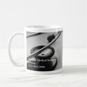Mug Stéthoscope Médicale, noir et blanc