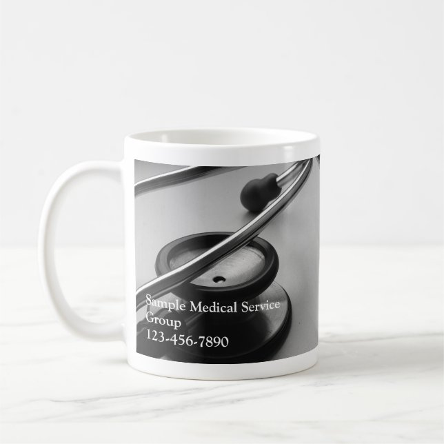 Mug Stéthoscope Médicale, noir et blanc (Gauche)