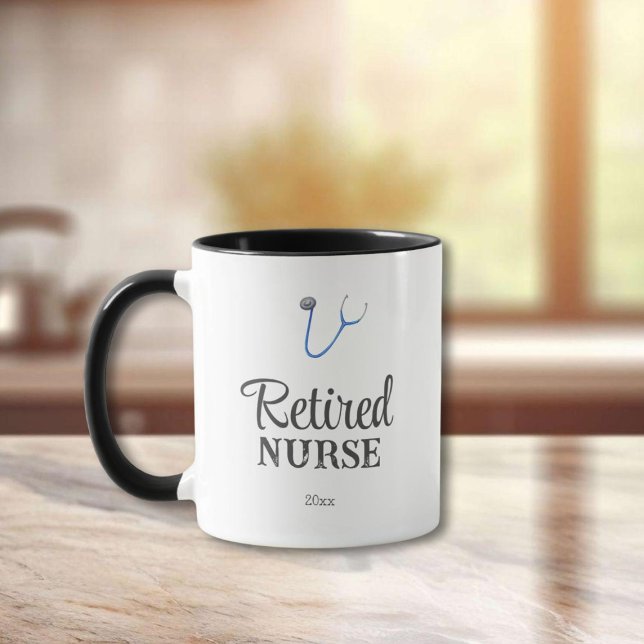 Mug Stéthoscope Mignon Retraite d'Infirmière (Créateur téléchargé)
