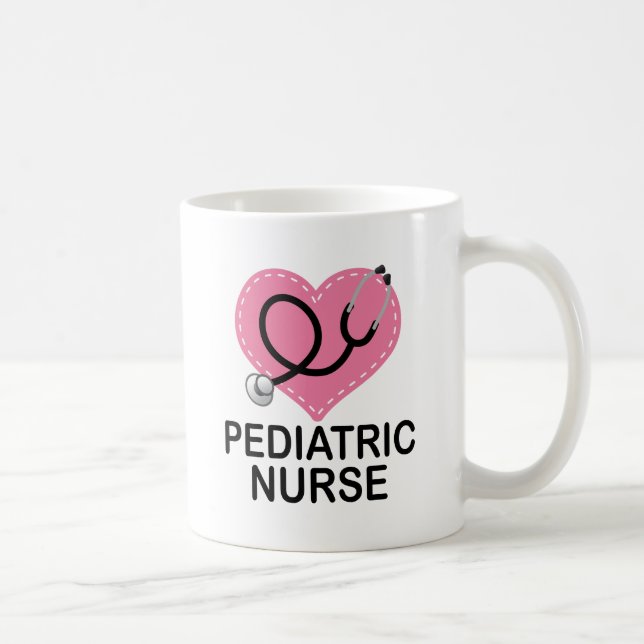 Mug Stéthoscope pédiatrique de coeur d'infirmière (Droite)