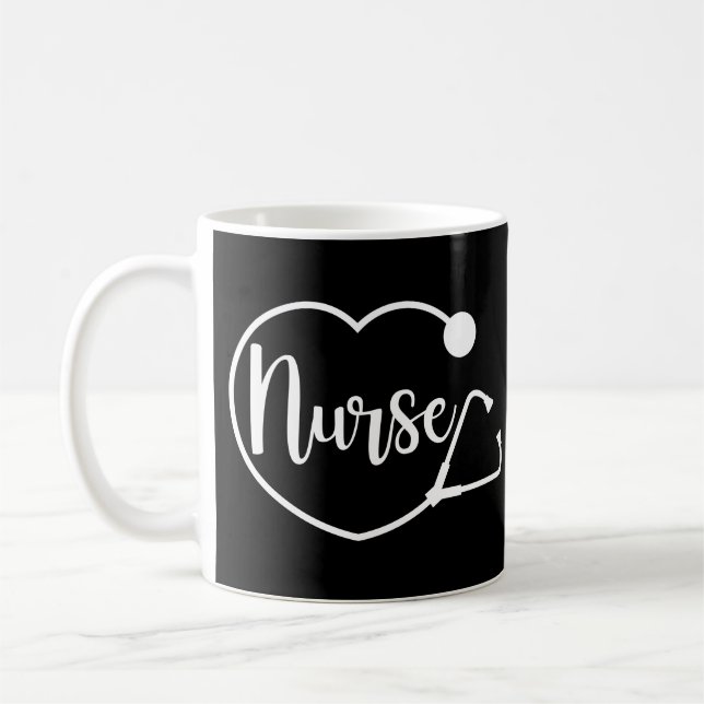 Mug Stéthoscopes du coeur des infirmières (Gauche)