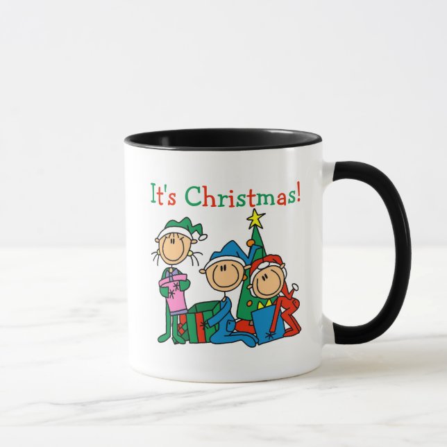 Mug Stick Figure Enfants C'est Noël Tshirts et cadeaux (Droite)