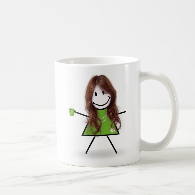 Mug Stick Girl with Coffee and Quote (Droite)
