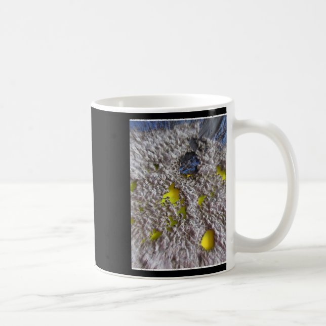 Mug Sticker Abstrait de peinture gris photographie bio (Droite)