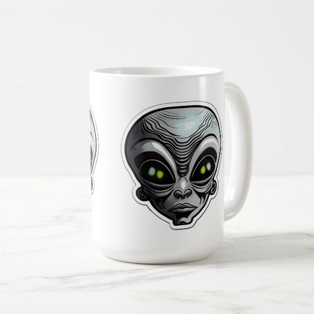 Mug Sticker Alien Art Classic Mug, 15 oz (Devant droit)