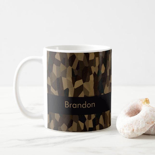 Mug Sticker motif de formes géométriques Brown (Avec donut)