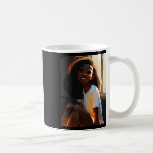 Mug Sticker souriant fille à peau foncée mignonne