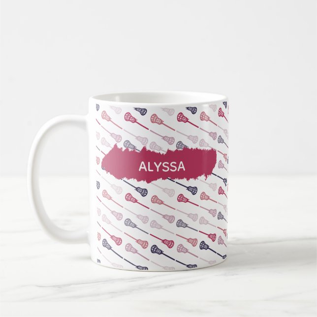 Mug Sticks de crosse diagonale rose et violet Motif (Gauche)