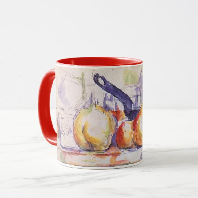Mug Still Life with Saucepan par Paul Cezanne (Devant gauche)