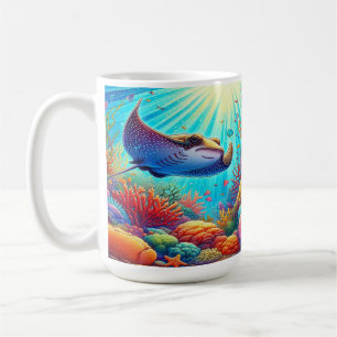Mug Stingray avec le récif corallien vibre