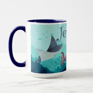 Mug Stingray personnalisé et tortue sous la mer