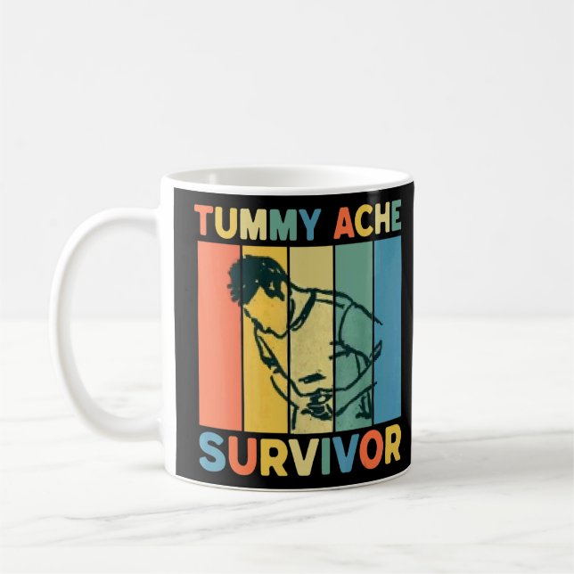 Mug Stomachache IBS Retro vintage Tummy Ache Survivant (Gauche)