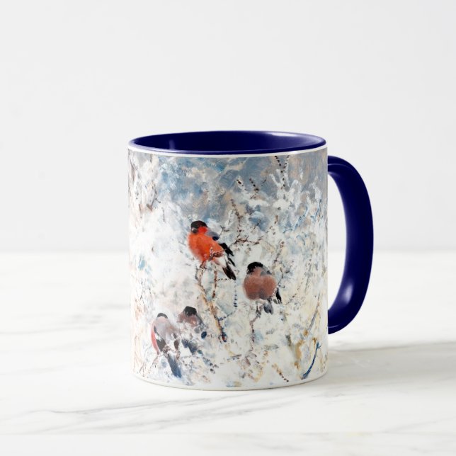 Mug Stoopendaal - Finches à bulles, peinture d'art (Devant droit)