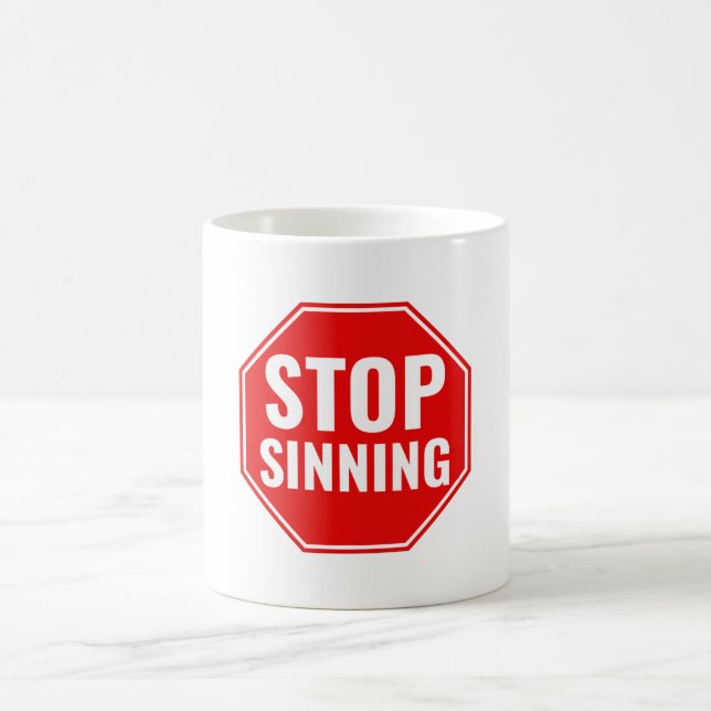 Mug Stop Sinning - Signal d'arrêt du trafic (Centre)