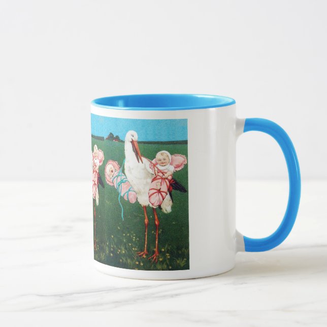 Mug STORE BABY SHOWER JUMEAU, Rose, Bleu Turquoise (Droite)