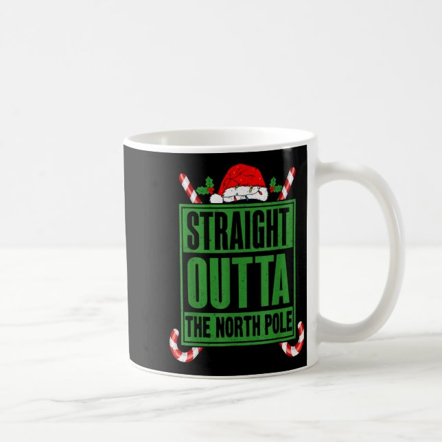 Mug Straight Outta North Le Xmas Candy Cane Funny Paro (Droite)