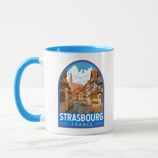 Mug Strasbourg France Travel Art Vintage (Gauche)