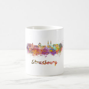 Mug Strasbourg skyline in watercolor