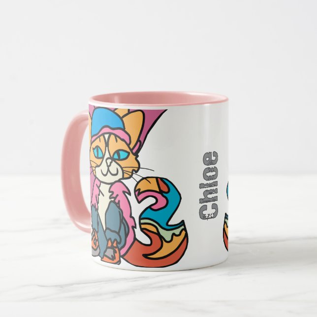 Mug Street Retro Chat, Casquette et Basket| Drôle (Devant gauche)