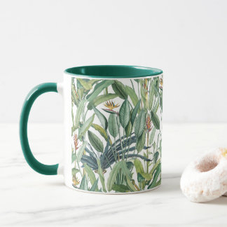 Mug Strelitzia, bananier de la jungle tropicale verte