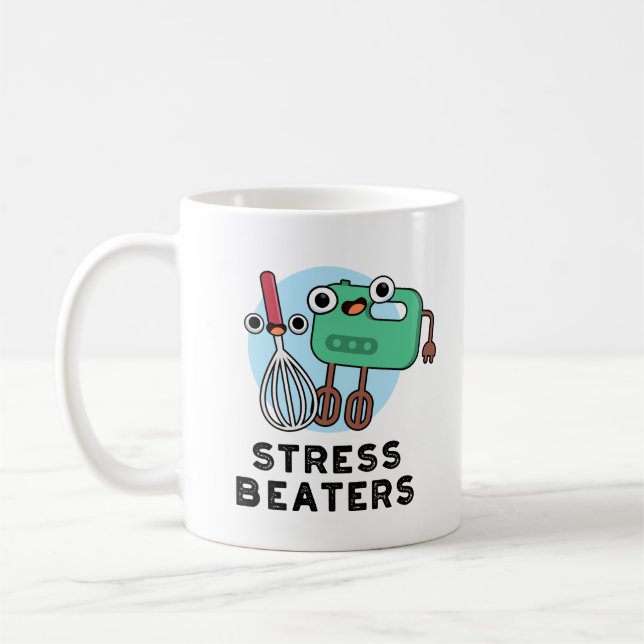 Mug Stress Beatters Funny Baking Whisk Pun (Gauche)