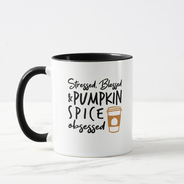 Mug Stressed, Blessed, Pumkin Spice Obsessed (Gauche)