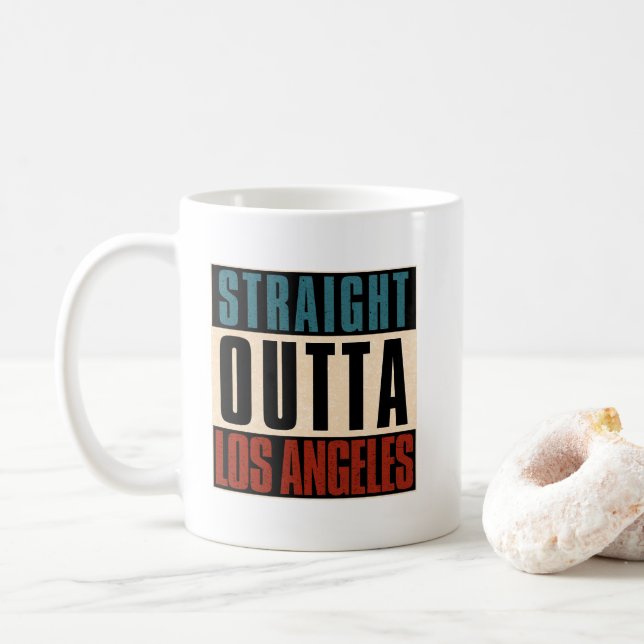 Mug Stright Outta Los Angeles Californie CA USA (Avec donut)