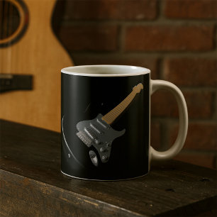 Mug Striking Black Electric Guitare instrument de musi
