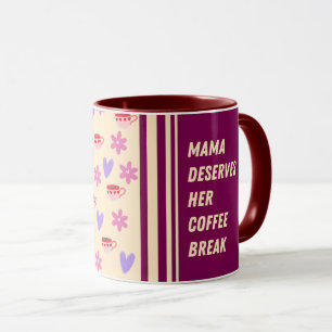 Mug Stripes Feminine Mama Coffee Break Art