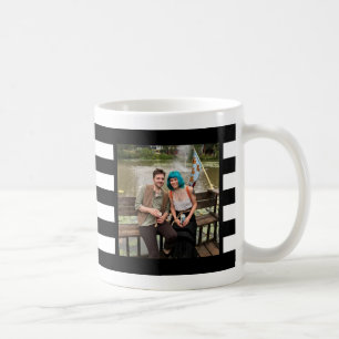Mug Stripes Fleur de Lis Photo noire et blanche