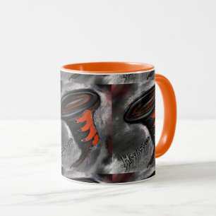 MUG STRIPES ORANGE ET NOIR