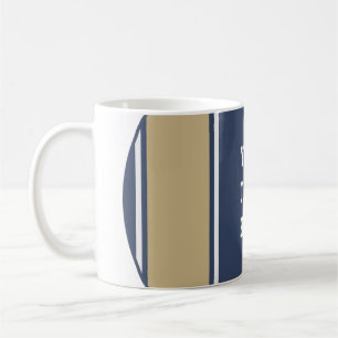 Mug STRIPES SPORTIVES - Blue Beige Grey + votre texte