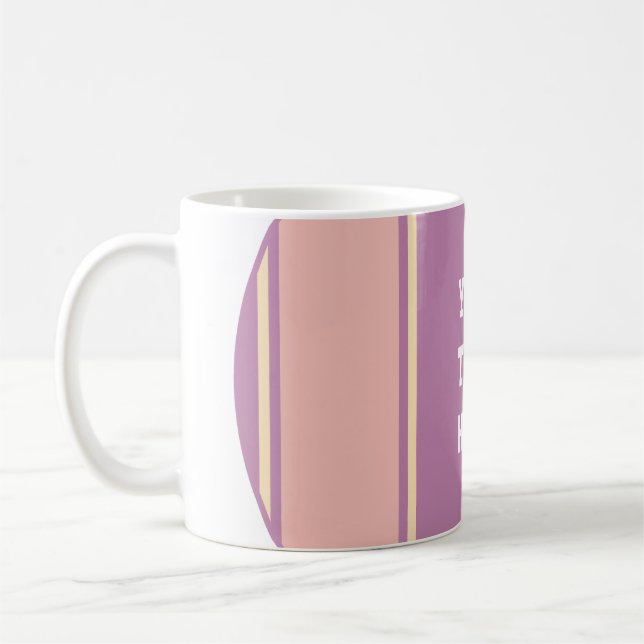 Mug STRIPES SPORTIVES - Pastel Violet Jaune + votre te (Gauche)